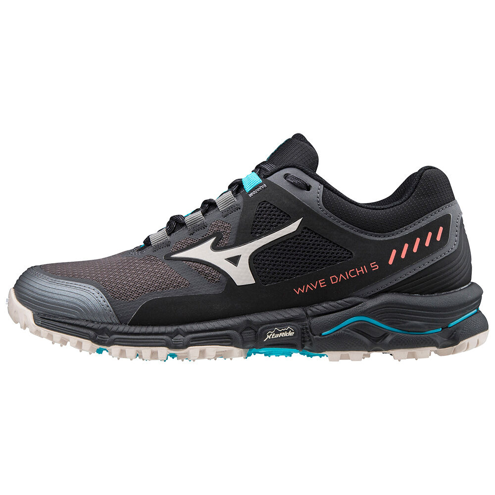 Damske Trail Bežecká Obuv Mizuno Wave Daichi 5 Čierne/Siva/Modre Vypredaj ZDEP52081